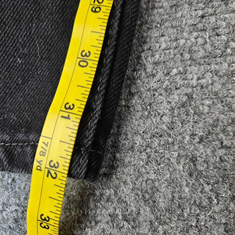 Levis 505 Regular Fit‎ Straight Leg Jeans Black Denim Mens 44x32 505-0260